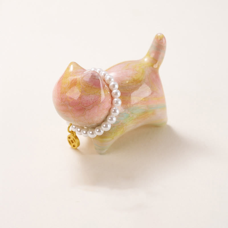 Buddha Stones, sandalo, mini gatto fortunato, lacca artigianale, decorazione curativa, colore casuale (scatola cieca) - Colore casuale (1,89*1,5*0,94 pollici / 48*38*24 mm) - image 0