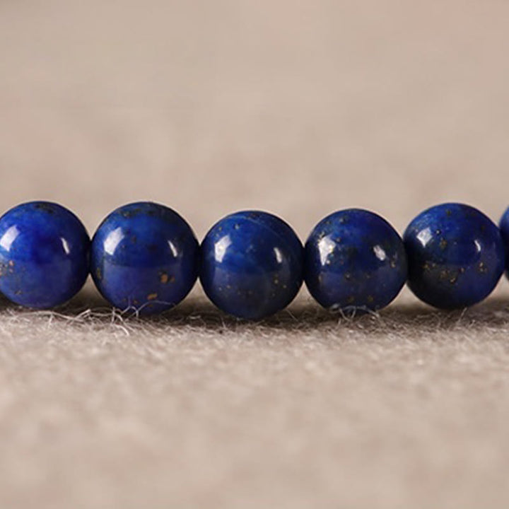 Braccialetto positivo con perline ultrasottili in lazurite, lapislazzuli, agata Buddha Stones - image 14