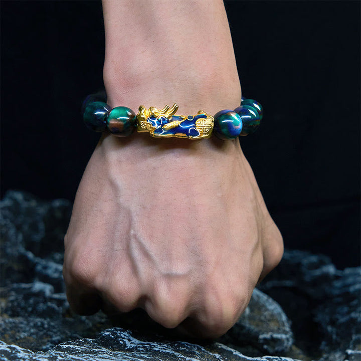 Braccialetto di guarigione positiva PiXiu con salice marino colorato Buddha Stones che cambia colore - image 13