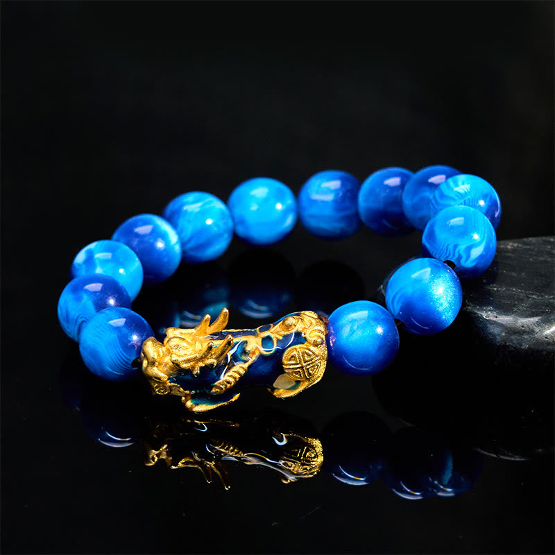 Braccialetto di guarigione positiva PiXiu con salice marino colorato Buddha Stones che cambia colore - image 1