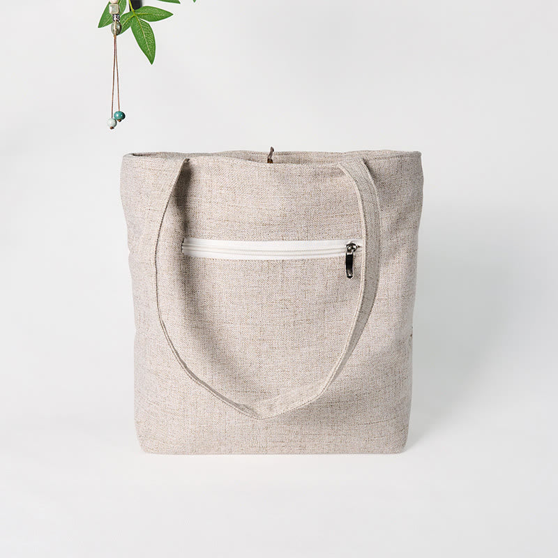 Borsa a tracolla in tela di poliestere con ricamo Buddha Stones Magnolia