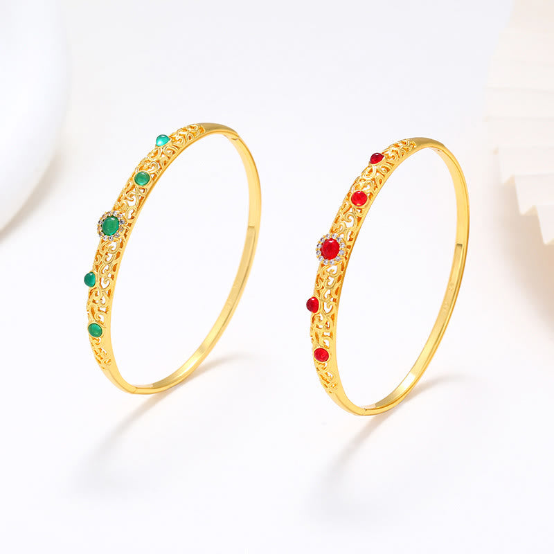 Braccialetto portafortuna in lega di zirconi con design a vite Buddha Stones - image 10