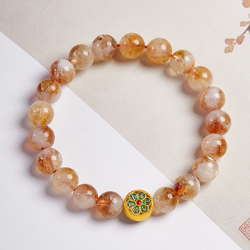 Bracciale di protezione in argento sterling 999 con Buddha Stones e citrino Om Mani Padme Hum - image 3