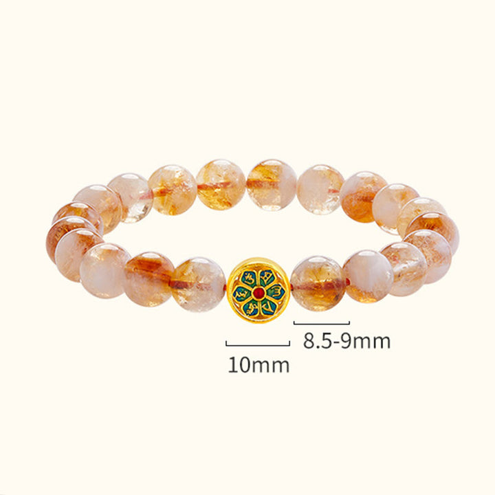 Bracciale di protezione in argento sterling 999 con Buddha Stones e citrino Om Mani Padme Hum - image 4