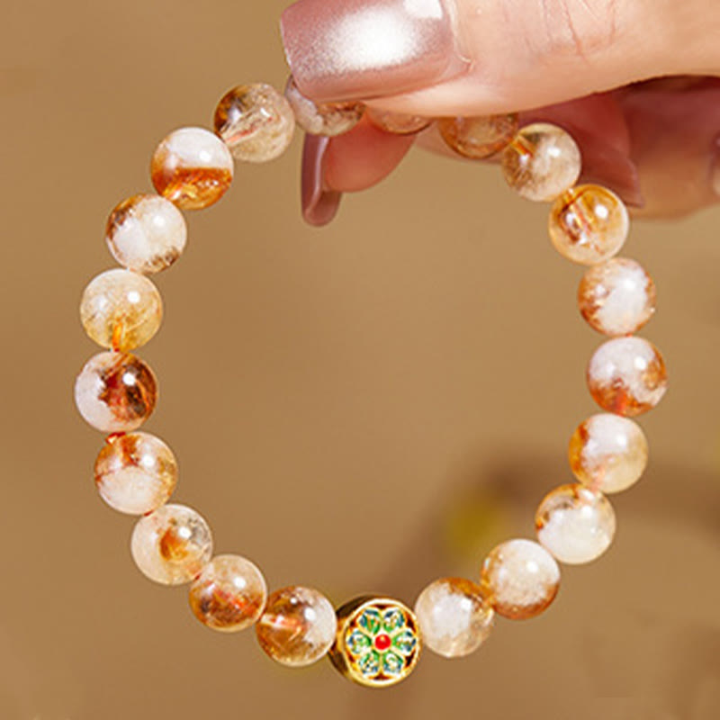 Bracciale di protezione in argento sterling 999 con Buddha Stones e citrino Om Mani Padme Hum - image 2