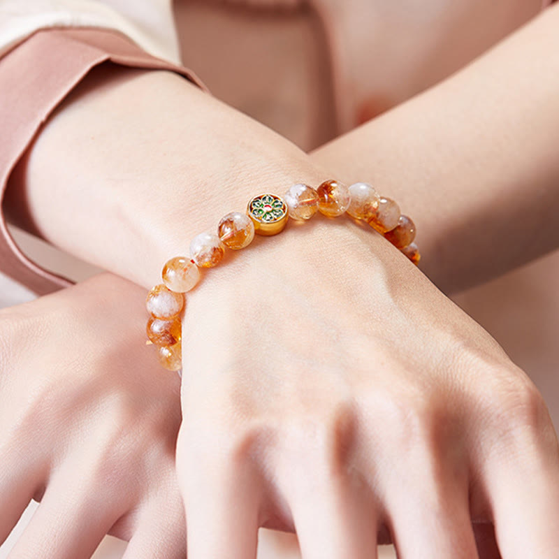 Bracciale di protezione in argento sterling 999 con Buddha Stones e citrino Om Mani Padme Hum - image 6