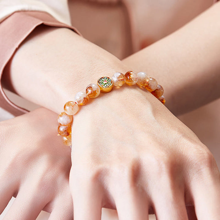 Bracciale di protezione in argento sterling 999 con Buddha Stones e citrino Om Mani Padme Hum - image 6