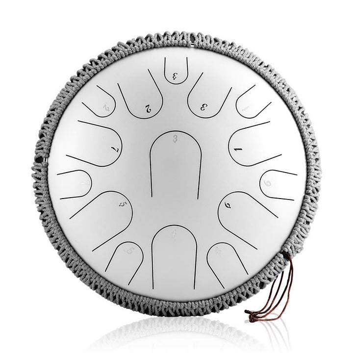 Kit di percussioni per la meditazione di consapevolezza, tamburo in acciaio con lingua in pietre Buddha Stones, 15 note, 14 pollici - image 10