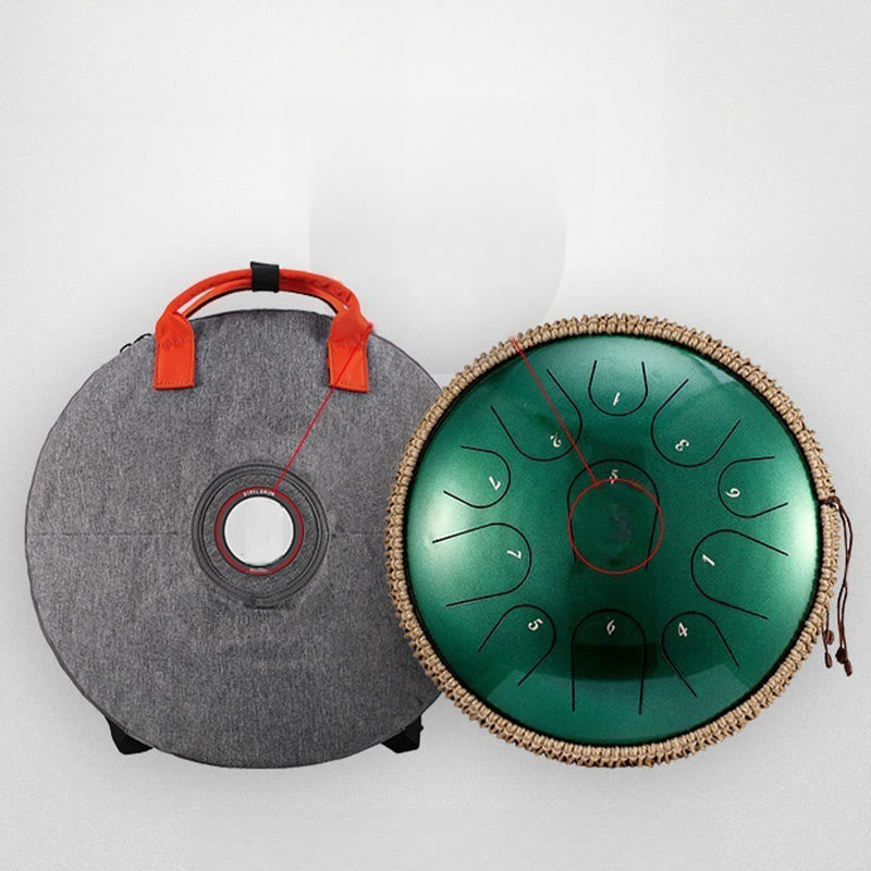 Kit di percussioni per la meditazione di consapevolezza, tamburo in acciaio con lingua in pietre Buddha Stones, 15 note, 14 pollici - image 5