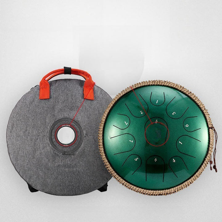 Kit di percussioni per la meditazione di consapevolezza, tamburo in acciaio con lingua in pietre Buddha Stones, 15 note, 14 pollici - image 5