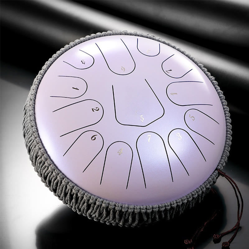 Kit di percussioni per meditazione con tamburo in acciaio Buddha Stones, 13 note, 12 pollici