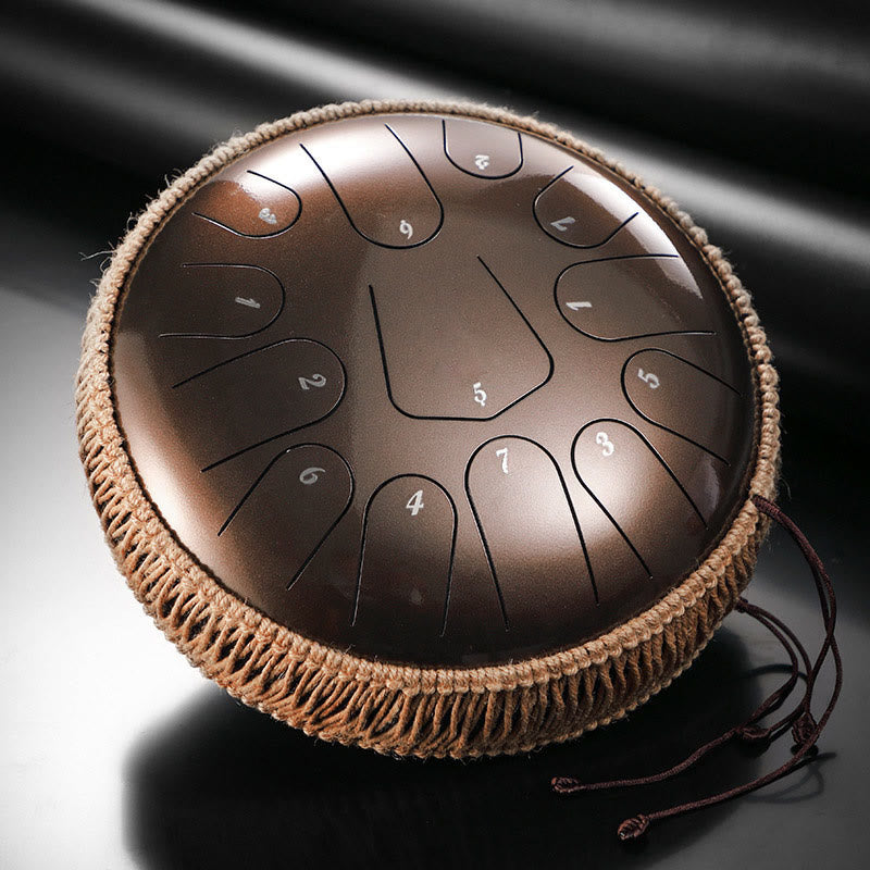 Kit di percussioni per meditazione con tamburo in acciaio Buddha Stones, 13 note, 12 pollici