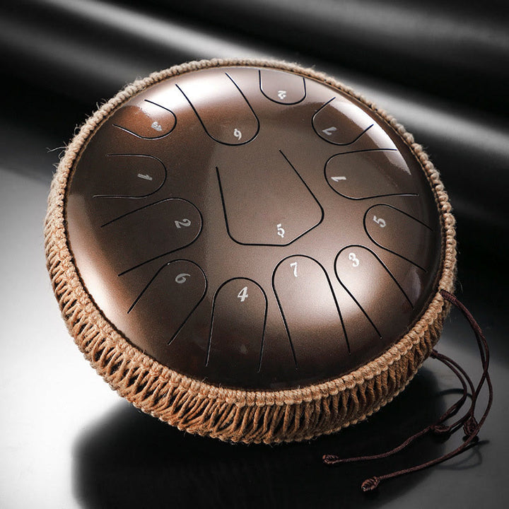 Kit di percussioni per meditazione con tamburo in acciaio Buddha Stones, 13 note, 12 pollici