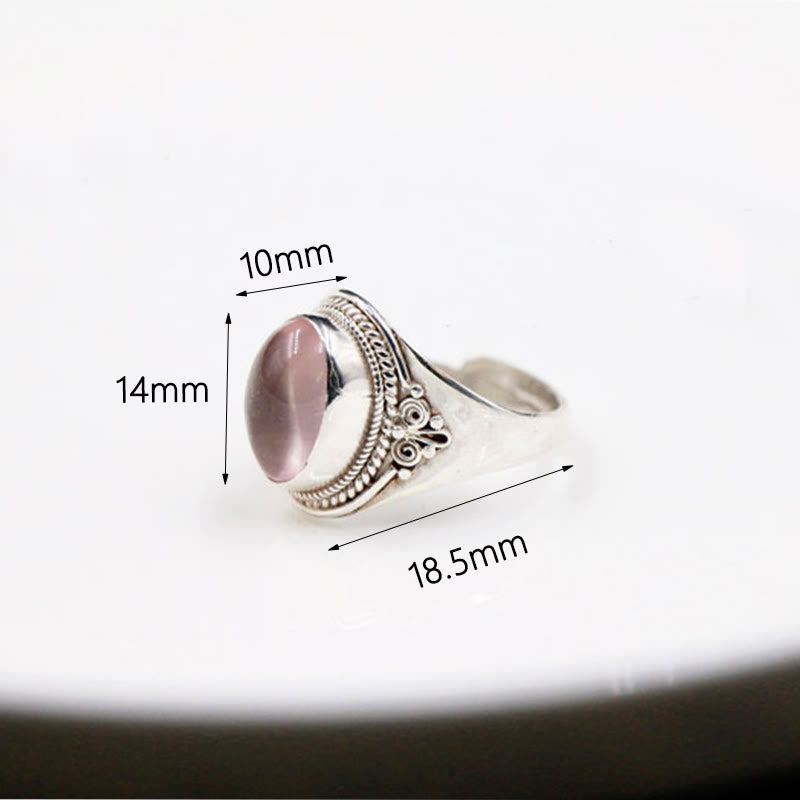 Anello regolabile in argento sterling 925 con quarzo rosa naturale fatto a mano, energia amorevole, Buddha Stones - image 8