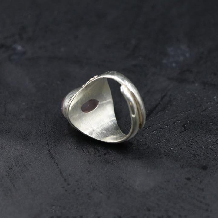 Anello regolabile in argento sterling 925 con quarzo rosa naturale fatto a mano, energia amorevole, Buddha Stones - image 3