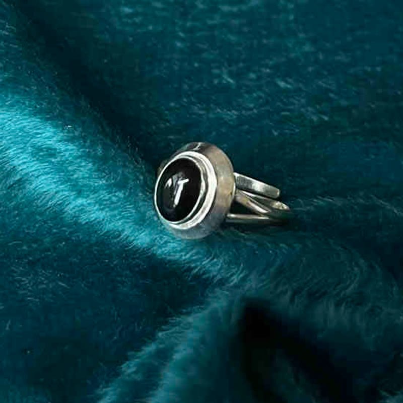 Anello regolabile in argento sterling 925 con onice nero fatto a mano, motivo Buddha Stones - Stile due US6-US9 (regolabile) - image 8