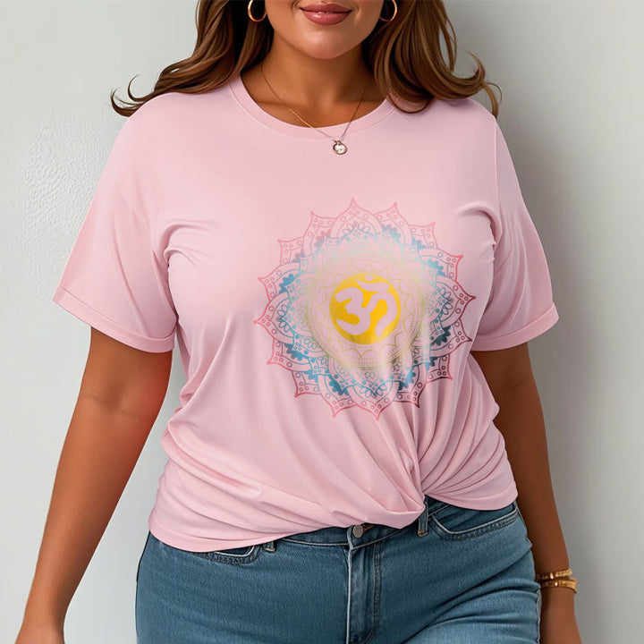 Maglietta con motivo Mandala OM Buddha Stones in sfumatura di colore - image 13