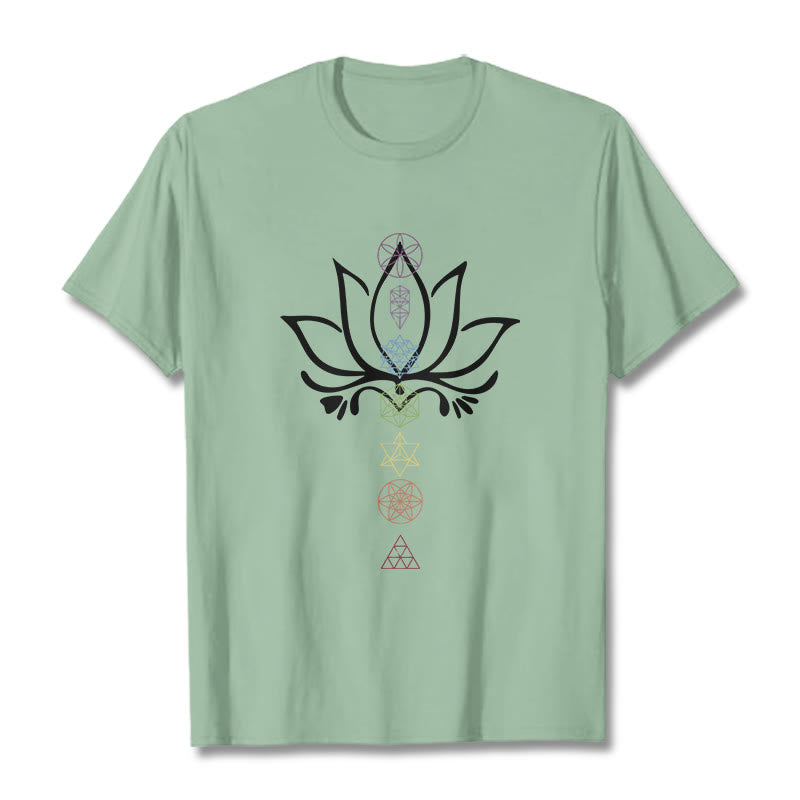 Maglietta Buddha Stones e geometria sacra del loto - Verde pallido - 2XL - image 14