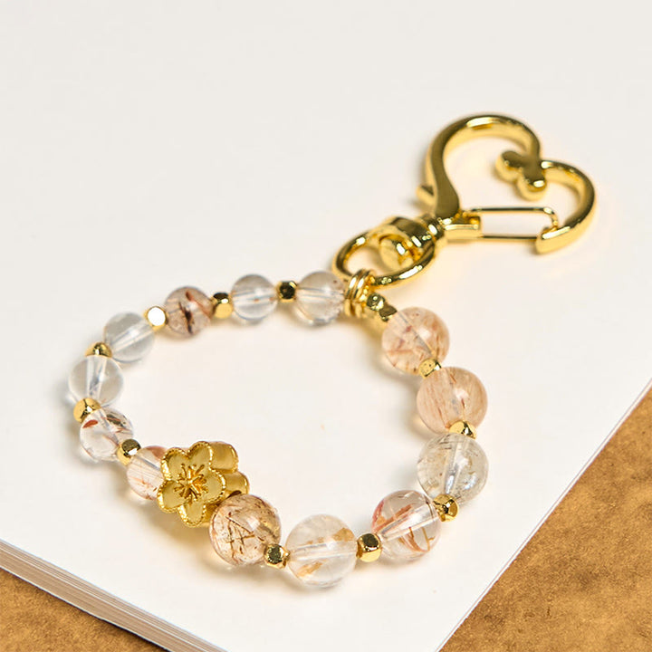 Buddha Stones naturali Super Seven Crystal Plum Blossom catena spirituale borsa decorazione appesa