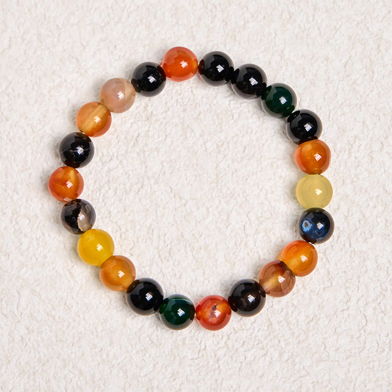 Bracciale dell'armonia in agata calcedonio naturale colorata Buddha Stones