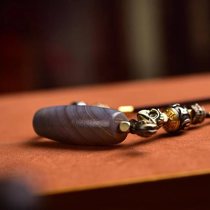 Ciondolo con collana di protezione Om Mani Padme Hum con Buddha Stones Tibet Dzi - image 4
