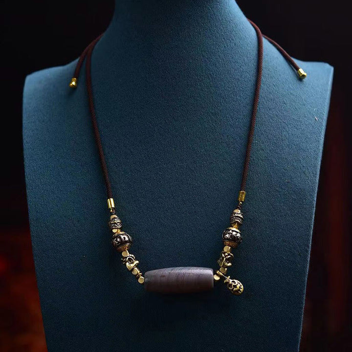 Ciondolo con collana di protezione Om Mani Padme Hum con Buddha Stones Tibet Dzi - image 5