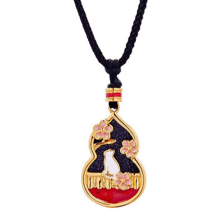 Collana con ciondolo di protezione in argento sterling 925 con motivo a zucca e fiori di pesco, motivo Buddha Stones - image 8