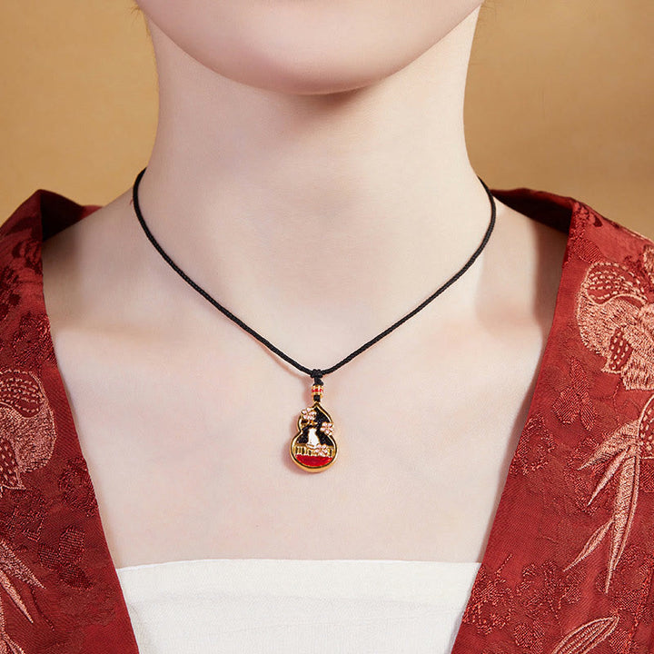 Collana con ciondolo di protezione in argento sterling 925 con motivo a zucca e fiori di pesco, motivo Buddha Stones - image 4