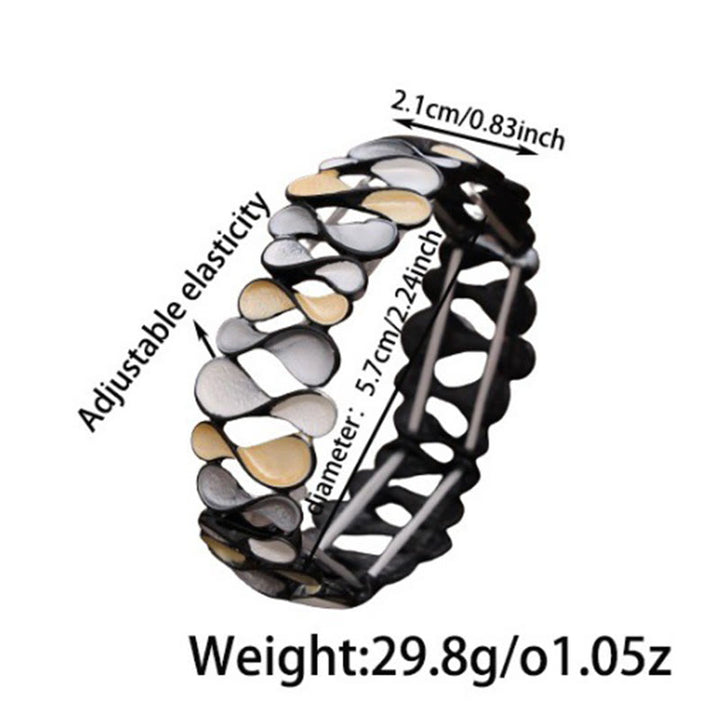 Bracciale elastico in lega a forma di 8 Buddha Stones colorate e cavo geometrico