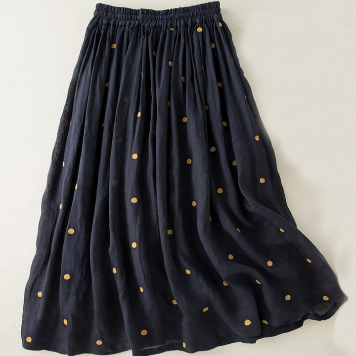 Gonna plissettata da donna con motivo a pois vintage e decorazioni artistiche Buddha Stones - image 15