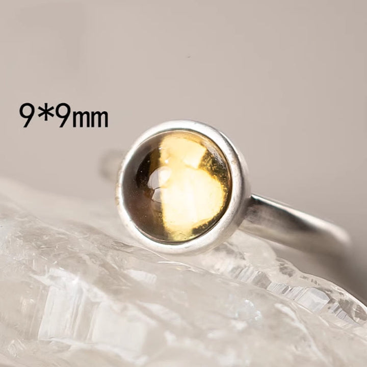 Anello della felicità regolabile in argento sterling 925 con citrino prehnite naturale Buddha Stones - image 12