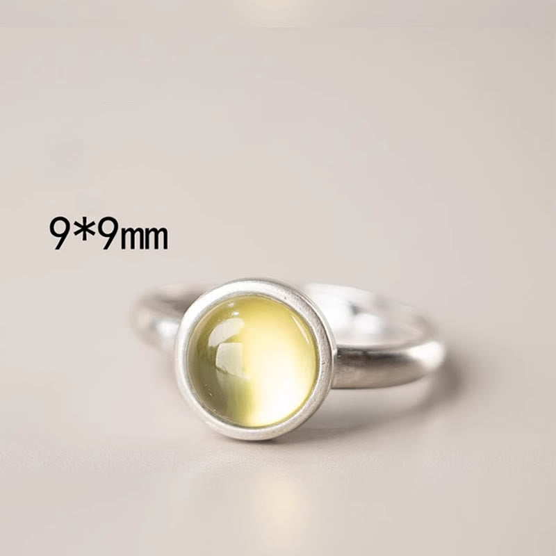 Anello della felicità regolabile in argento sterling 925 con citrino prehnite naturale Buddha Stones - image 7