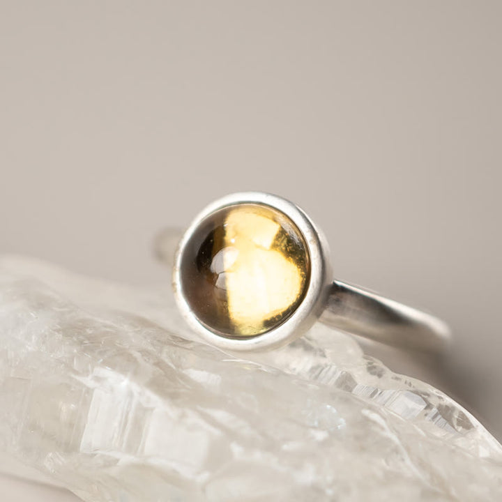 Anello della felicità regolabile in argento sterling 925 con citrino prehnite naturale Buddha Stones - Stile C (circa 9*9 mm) - image 11