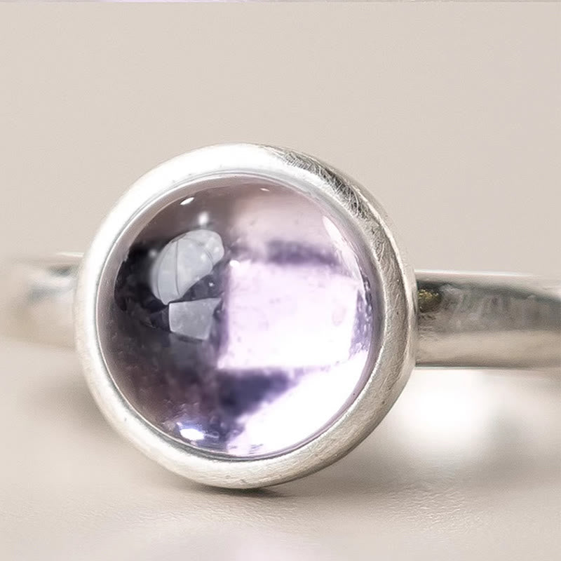 Anello regolabile con ametista naturale in argento sterling 925 Buddha Stones - image 3