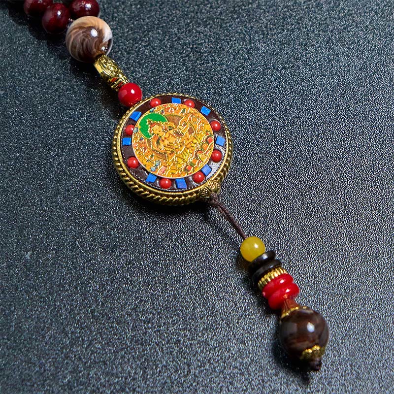 Buddha Stones di legno tibetane fatte a mano Om Mani Padme Hum Samantabhadra Bodhisattva Purezza Collana pendente - image 14