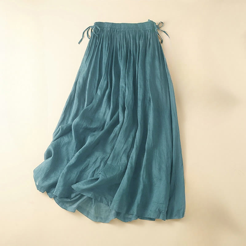 Gonna da donna con elastico in vita e lacci semplici Buddha Stones con tasche - Verde acqua - US8-10, UK/AU12-14, EU40-42 (2XL) - image 0
