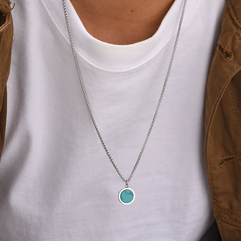 Collana con ciondolo di purificazione in acciaio al titanio, Buddha Stones, pietra naturale, turchese, occhio di tigre, lazurite, lapislazzuli, malachite - image 15