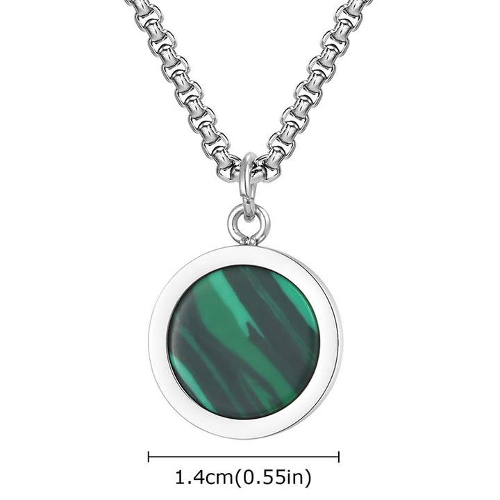 Collana con ciondolo di purificazione in acciaio al titanio, Buddha Stones, pietra naturale, turchese, occhio di tigre, lazurite, lapislazzuli, malachite - image 25