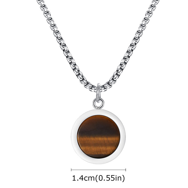 Collana con ciondolo di purificazione in acciaio al titanio, Buddha Stones, pietra naturale, turchese, occhio di tigre, lazurite, lapislazzuli, malachite - image 8