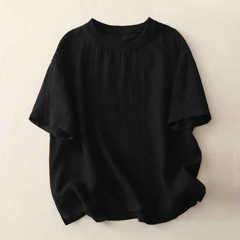 Camicia da donna a maniche corte con scollo rotondo e motivo Buddha Stones. - Nero - US14, UK/AU18, EU46 (2XL) - image 8
