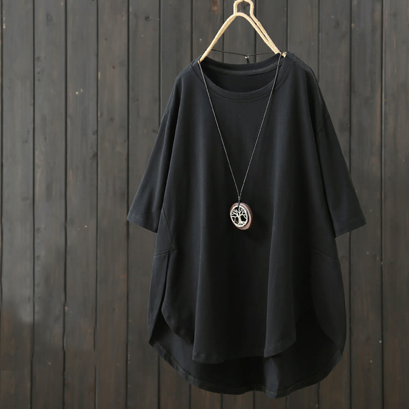 T-shirt da donna a maniche corte, casual, ampia, estiva, con stampa Buddha Stones scollo rotondo. - Nero - US14, UK/AU18, EU46 (2XL) - image 13