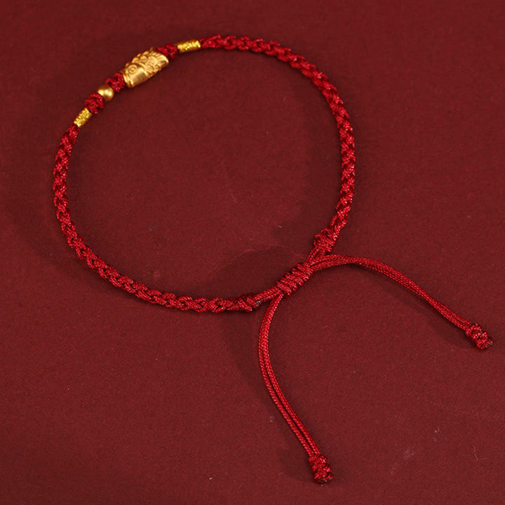 Braccialetto intrecciato fatto a mano con corda a forma di pesce koi, con Buddha Stones e oro 999, protezione dalla fortuna - image 4