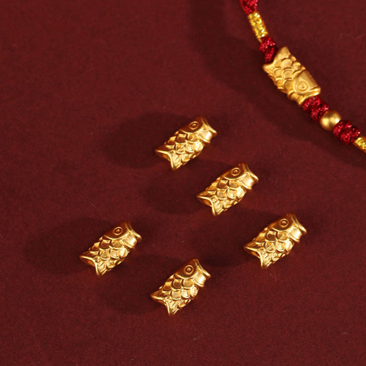 Braccialetto intrecciato fatto a mano con corda a forma di pesce koi, con Buddha Stones e oro 999, protezione dalla fortuna - image 5