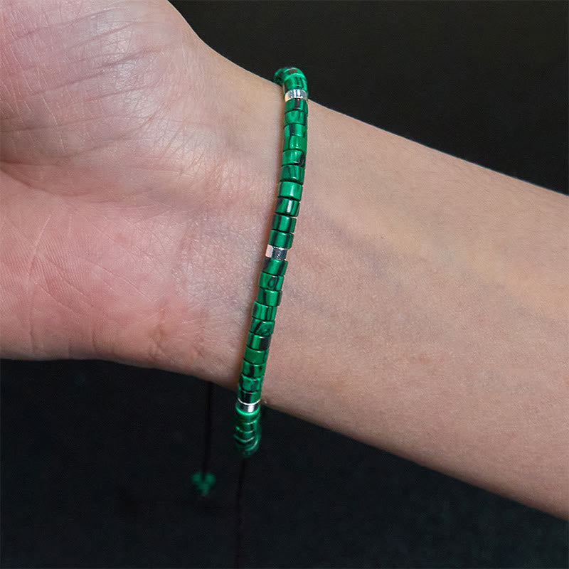 Bracciale con perline distanziatrici anti-ansia in malachite Buddha Stones