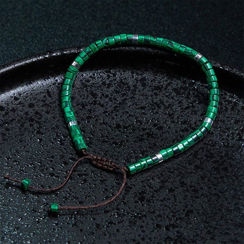 Bracciale con perline distanziatrici anti-ansia in malachite Buddha Stones