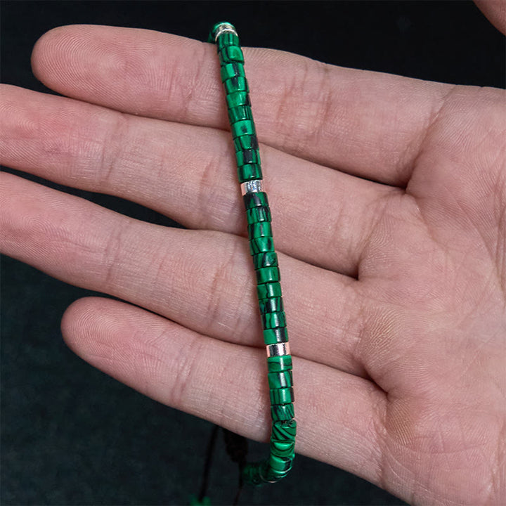 Bracciale con perline distanziatrici anti-ansia in malachite Buddha Stones
