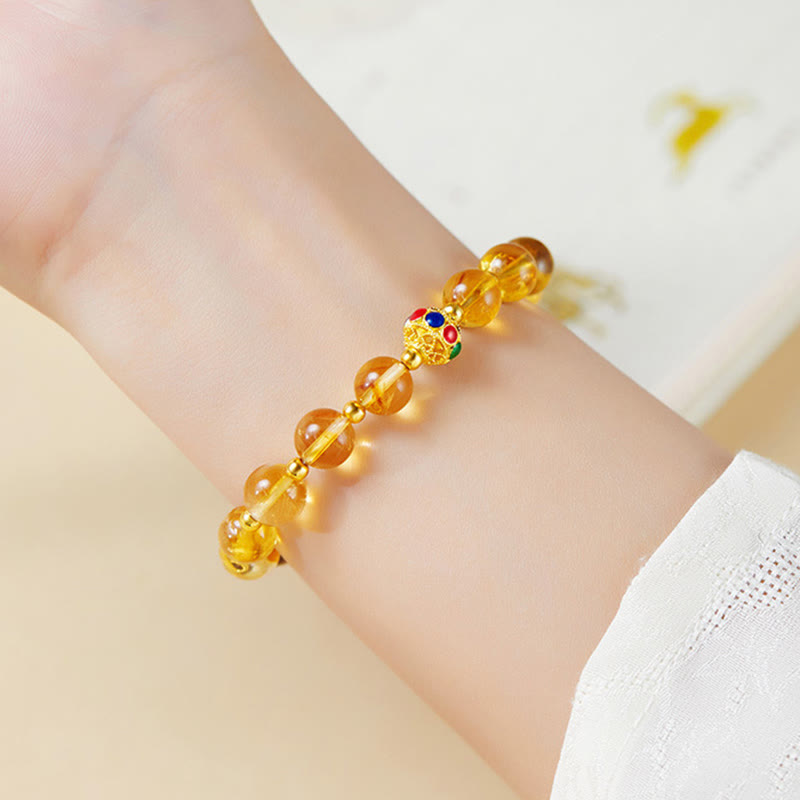 Bracciale di protezione in argento sterling 925 con citrino e occhio di tigre, carattere Fu, Buddha Stones - image 9