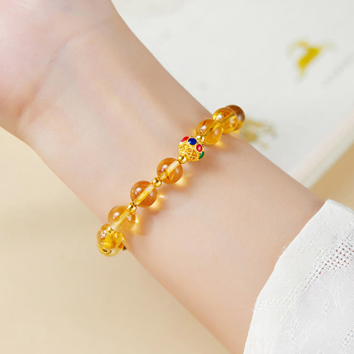 Bracciale di protezione in argento sterling 925 con citrino e occhio di tigre, carattere Fu, Buddha Stones - image 9