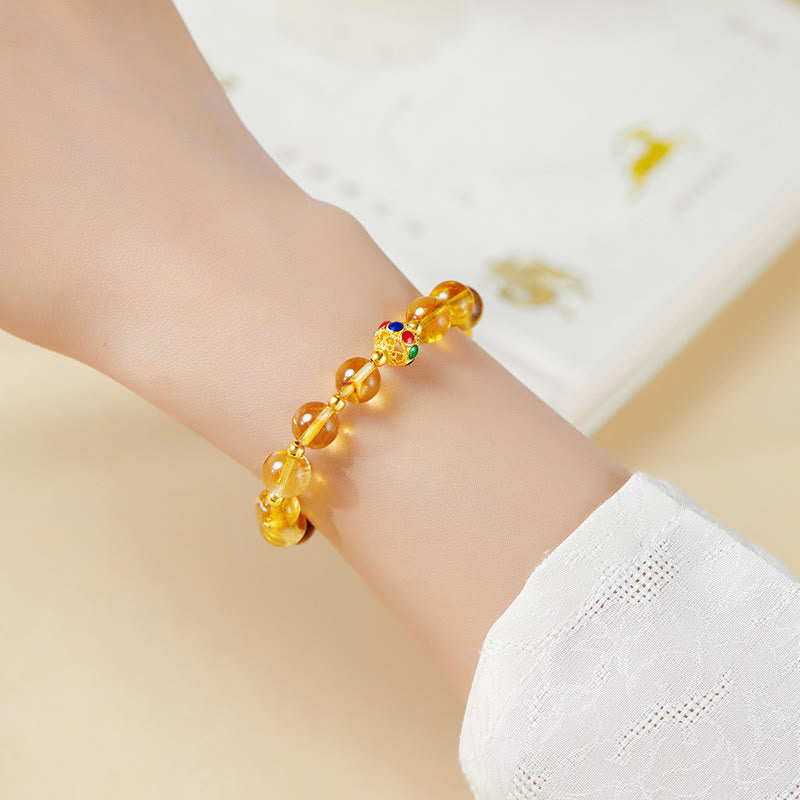 Bracciale di protezione in argento sterling 925 con citrino e occhio di tigre, carattere Fu, Buddha Stones - image 10