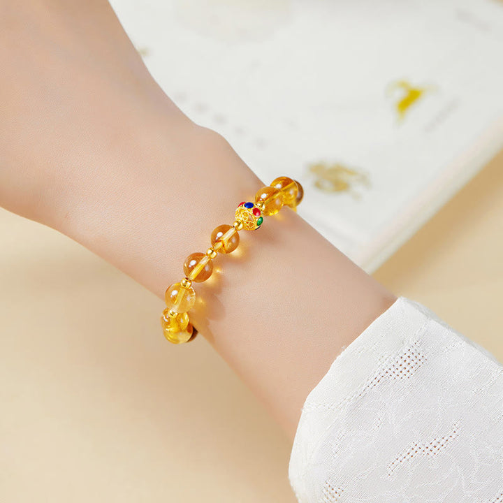 Bracciale di protezione in argento sterling 925 con citrino e occhio di tigre, carattere Fu, Buddha Stones - image 10